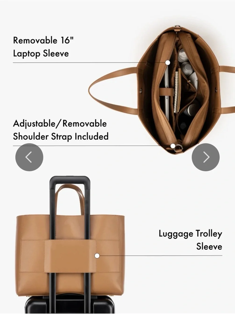 Calpak Tan Laptop Tote Bag
